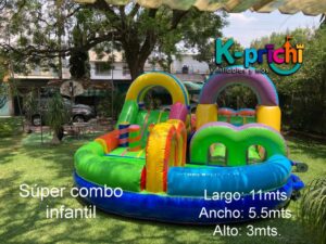 renta de inflable súper combo, juegos inflables a la renta en cdmx, k-prichi