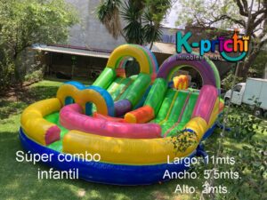 renta de inflable súper combo, juegos inflables a la renta en cdmx, k-prichi