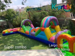 renta de inflable súper combo, juegos inflables a la renta en cdmx, k-prichi