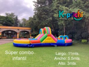 renta de inflable súper combo, juegos inflables a la renta en cdmx, k-prichi