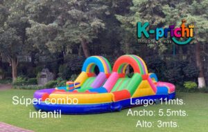 renta de inflable súper combo, juegos inflables a la renta en cdmx, k-prichi