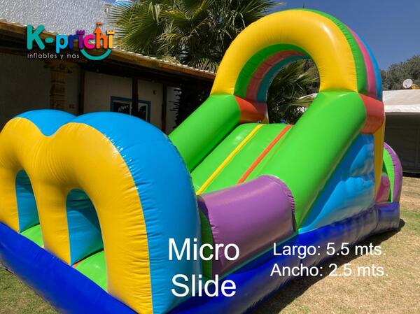 Folleto nuestra Marcha mala Renta de inflables económicos "Micro slide" | K-prichi Inflables