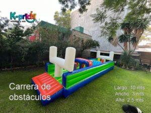 cotizar inflable en forma de carrera con obstáculos, renta de inflables para niños y adultos, k-prichi
